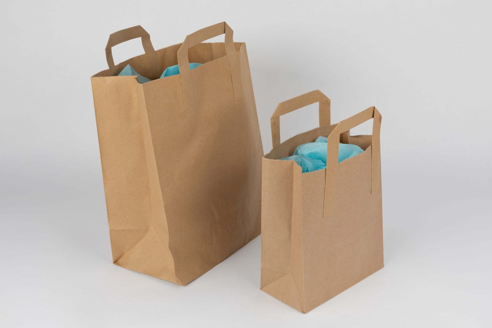 Brown Kraft Paper Block Bottom Carrier with Tape Handle Bags & Boxes